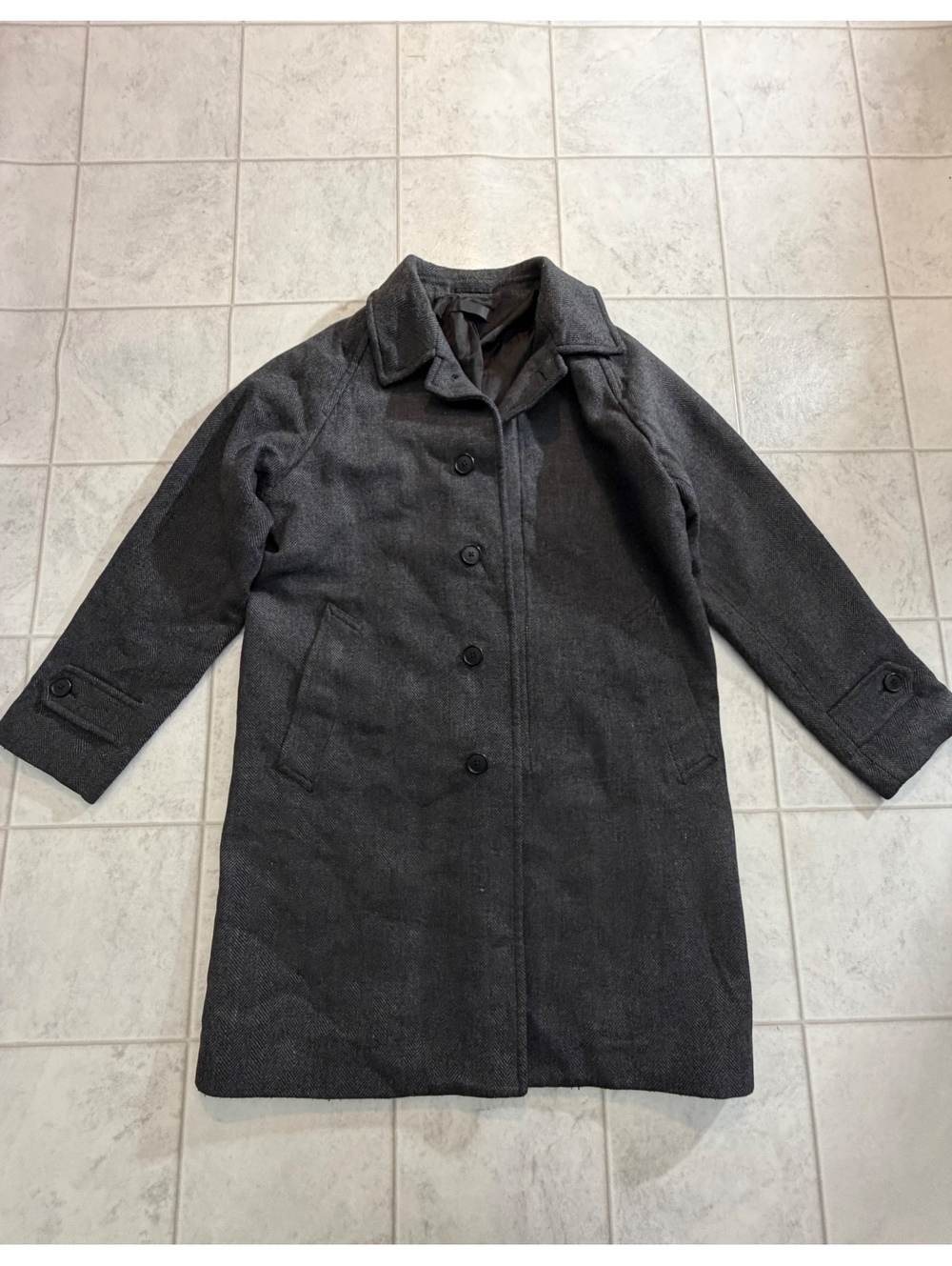 Gray herringbone coat